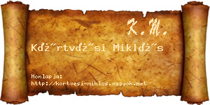 Körtvési Miklós névjegykártya