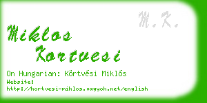 miklos kortvesi business card