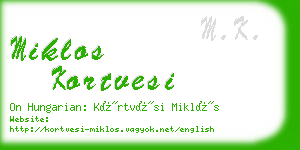 miklos kortvesi business card